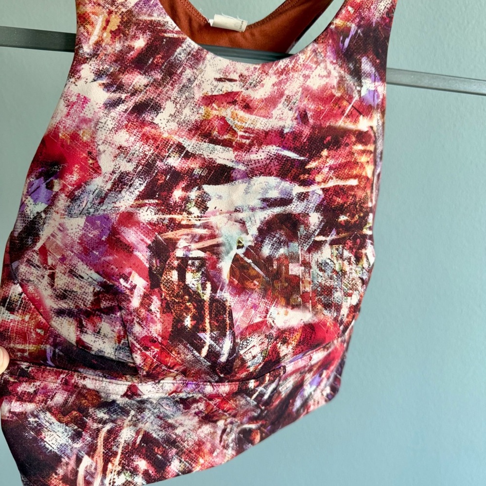 Lululemon Wunder Train Long-Line Bra, C/D Cups, Urbantricity Multi Pink | Size 4 - Picture 5 of 8
